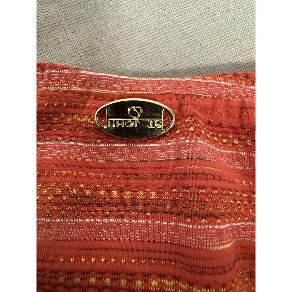 St. John Swim Skirt Womens Small Orange Gold Stripe Ring Made USA Style 1000 - Picture 6 of 9